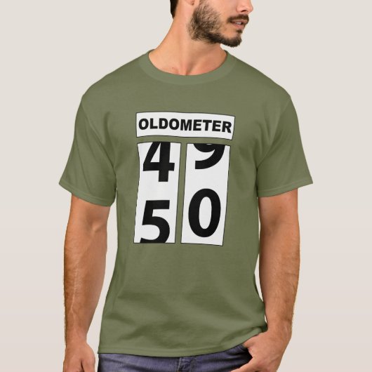 Oldometer 50 t-shirt (Voorkant)