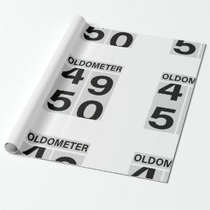 Oldometer 50th Birthday Cadeaupapier