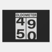 Oldometer 50th Birthday Inpakpapier Vel (Voorkant 3)