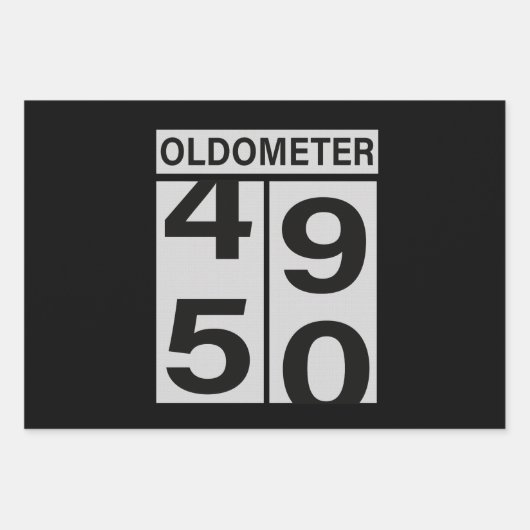 Oldometer 50th Birthday Inpakpapier Vel (Voorkant)
