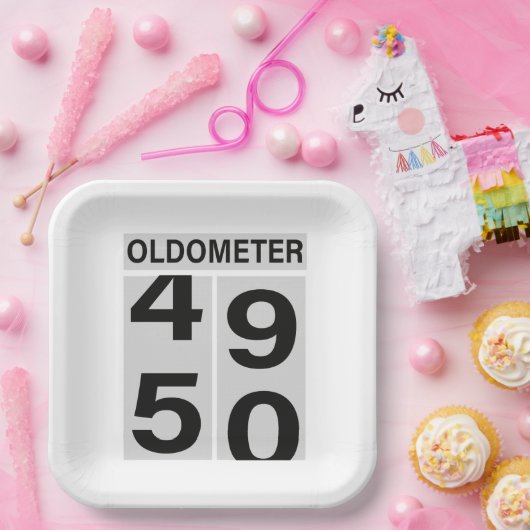 Oldometer 50th Birthday Papieren Bordje (Feest)