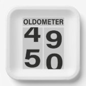 Oldometer 50th Birthday Papieren Bordje (Voorkant)