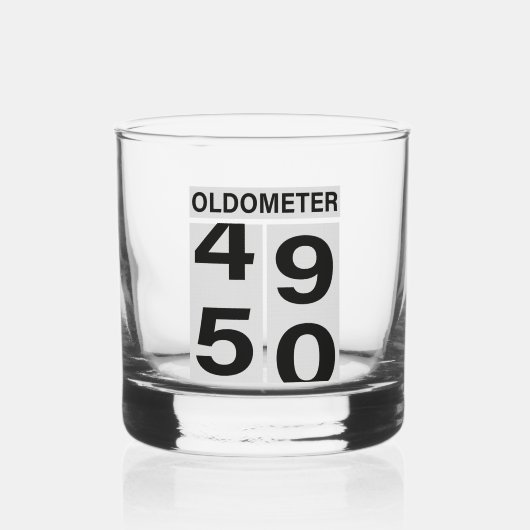 Oldometer 50th Birthday Whisky Glas (Voorkant)