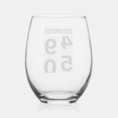 Oldometer 50th Birthday Wijnglas Zonder Voet (Achterkant)