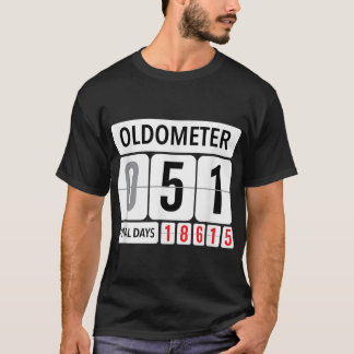 Oldometer 51 Grappige 51e verjaardag Zwart oud per T-shirt