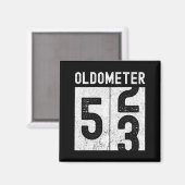 Oldometer 53e verjaardag Funny Retro wordt 53 jaar Magneet (Voorkant / Achterkant)