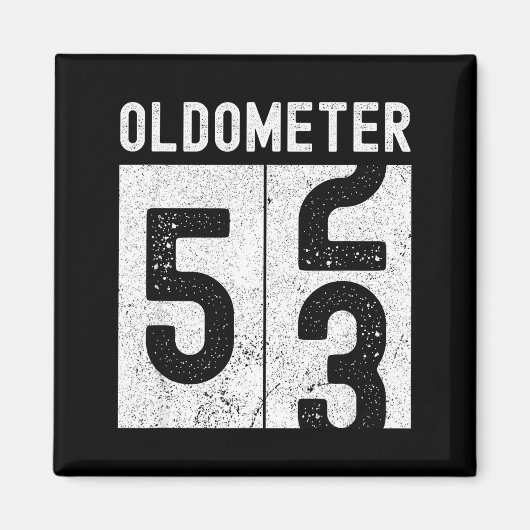 Oldometer 53e verjaardag Funny Retro wordt 53 jaar Magneet (Voorkant)