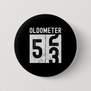 Oldometer 53e verjaardag Funny Retro wordt 53 jaar Ronde Button 5,7 Cm