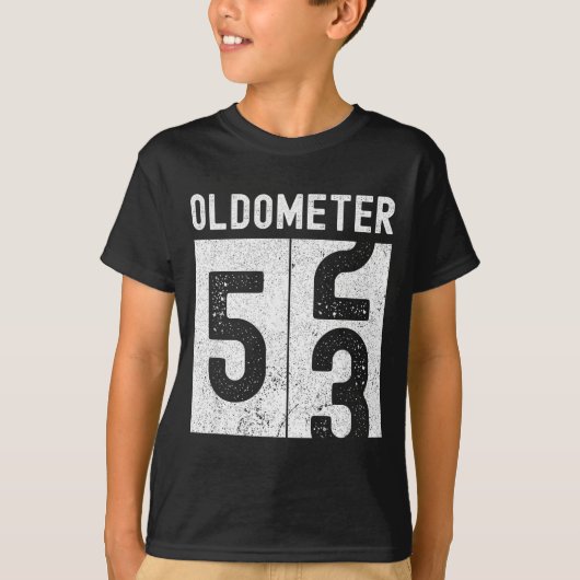 Oldometer 53e verjaardag Funny Retro wordt 53 jaar T-shirt (Voorkant)