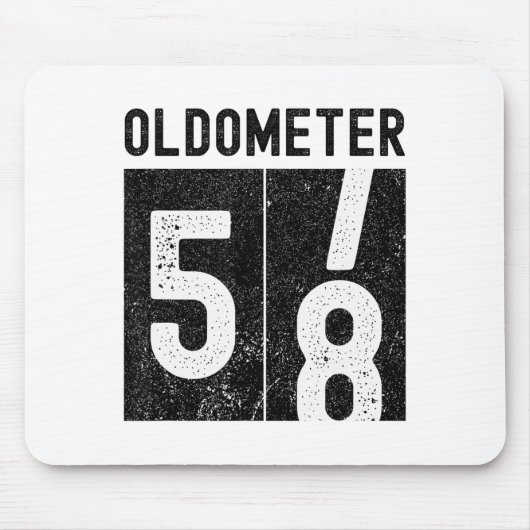 Oldometer 58th Birthday Funny Retro Turning 58 Yea Muismat (Voorkant)