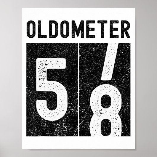 Oldometer 58th Birthday Funny Retro Turning 58 Yea Poster (Voorkant)