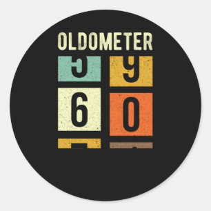 Oldometer 60th Birthday Gift Ronde Sticker