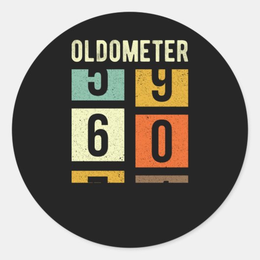 Oldometer 60th Birthday Gift Ronde Sticker (Voorkant)