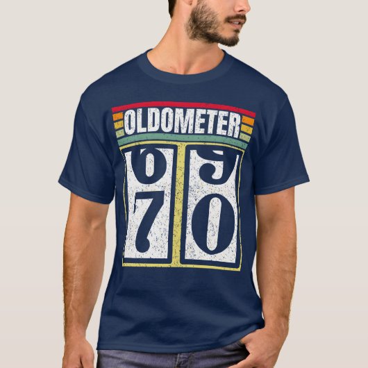 Oldometer 6970 Years Old Automotive Enthusiasts B T-shirt (Voorkant)