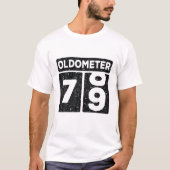 Oldometer 78-79 jaar oude Funny 79th Birthday Mann T-shirt (Voorkant)