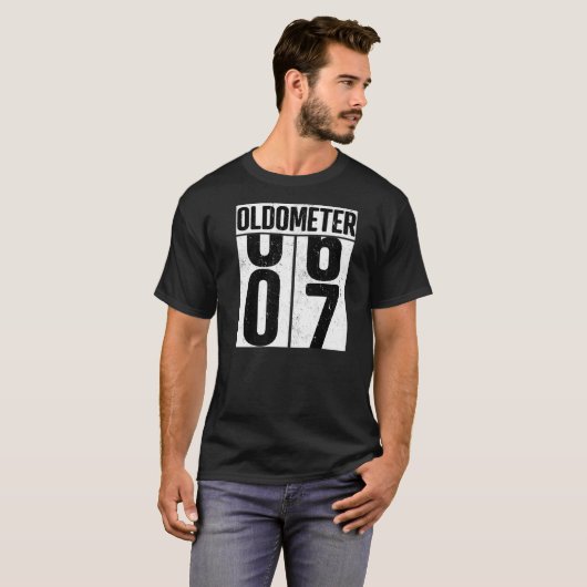 Oldometer 7 7th Birthday Oldometer T-shirt (Voorkant volledig)