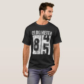 Oldometer 84-85 jaar oude Man Vrouw Bday Grafische T-shirt (Voorkant volledig)