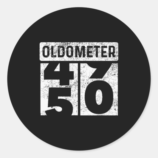 Oldometer Odometer Funny 50th Birthday Gift 50 Yrs Ronde Sticker (Voorkant)