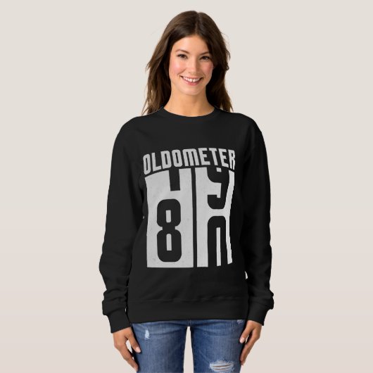 Oldometer Odometer Grappige 80e Verjaardag 80 Jaar Trui (Voorkant volledig)