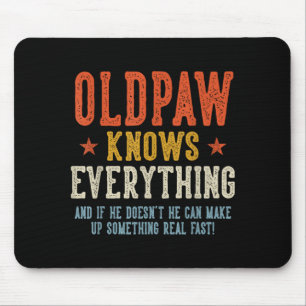 Oldpaw weet alles vaderdag retro vintage muismat