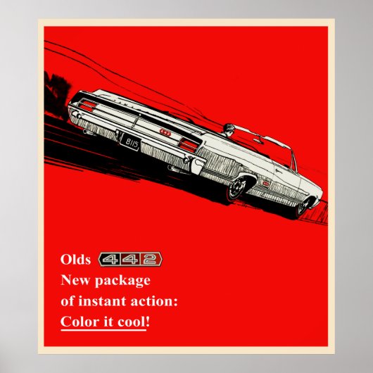 Olds 442  advertentie poster (Voorkant)
