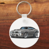 Olds Cutlass 442 Grijze auto Sleutelhanger (Voorkant)