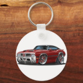 Olds Cutlass 442 Maroon Car Sleutelhanger (Voorkant)