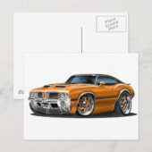 Olds Cutlass 442 Oranje auto Briefkaart (Voorkant / Achterkant)