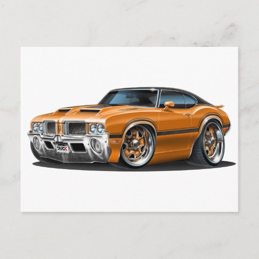 Olds Cutlass 442 Oranje auto Briefkaart (Voorkant)