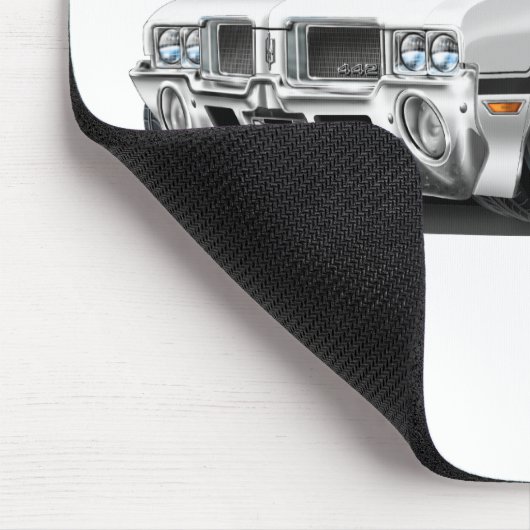 Olds Cutlass 442 Witte auto Muismat (Hoek)