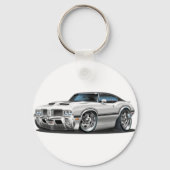 Olds Cutlass 442 Witte auto Sleutelhanger (Voorkant)