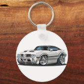 Olds Cutlass 442 Witte auto Sleutelhanger (Voorkant)