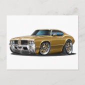 Olds Cutlass Brown Car Briefkaart (Voorkant)