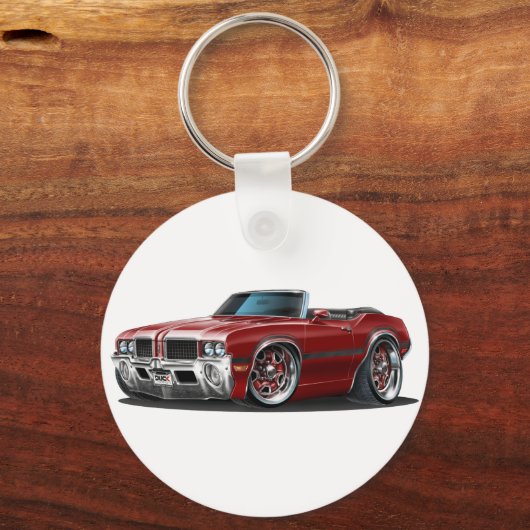 Olds Cutlass Maroon Car Sleutelhanger (Voorkant)