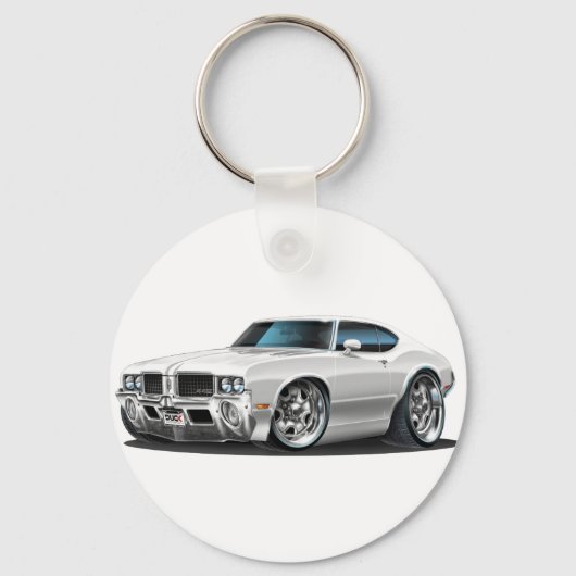 Olds Cutlass White Car Sleutelhanger (Voorkant)