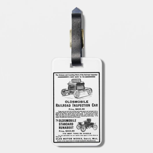 Olds Railroad Inspection Car Bagagelabel (Achterkant verticaal)
