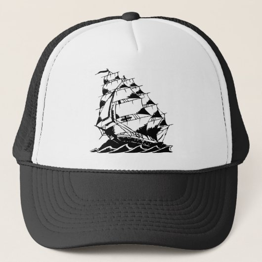 Olds Skool Tattoo Sailing Ship Navy Trucker Pet (Voorkant)