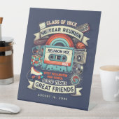 Oldschool Retro 80s Kleurrijke Mixtape Class Reuni Reclamebord Met Voetstuk (Insitu)