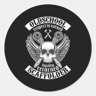 Oldschool Scaffold Builder Ronde Sticker