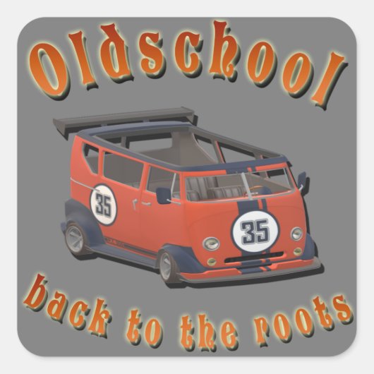 Oldschool Speed - ​Terug naar de roots! Vierkante Sticker (Voorkant)