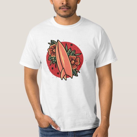 Oldschool Surfen T-shirt (Voorkant)