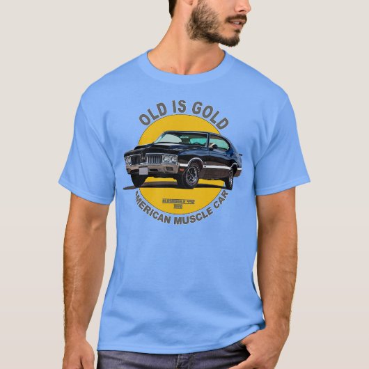 Oldsmobile 442 American Muscle 60s 70s Old is Gold T-shirt (Voorkant)