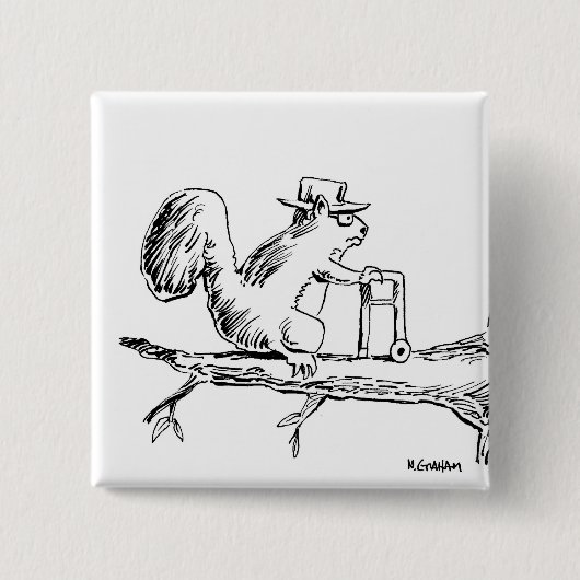 OLDSQUIRREL, GETTIN' ALONG VIERKANTE BUTTON 5,1 CM (Voorkant)