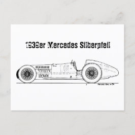 Oldtimer 1939er Deutschland Mercedes Sielberpfeil Briefkaart