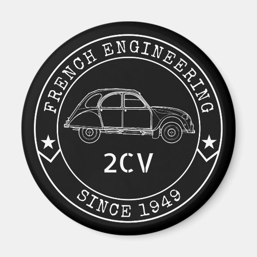 Oldtimer 2CV Abzeichen Engineering Emblem Magneet (Voorkant)
