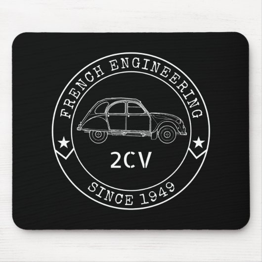 Oldtimer 2CV Abzeichen Engineering Emblem Muismat (Voorkant)