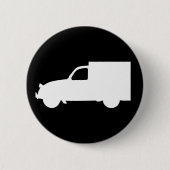 Oldtimer 2cv AZU Transporter Silhouette Ronde Button 5,7 Cm (Voorkant)