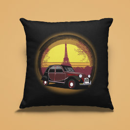Oldtimer 2cv Charleston Paris Sonnenuntergang Kussen