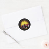 Oldtimer 2cv Charleston Paris Sonnenuntergang Ronde Sticker (Envelop)