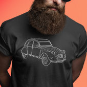 Oldtimer 2cv Ente Diagonal Linienzeichnung T-shirt